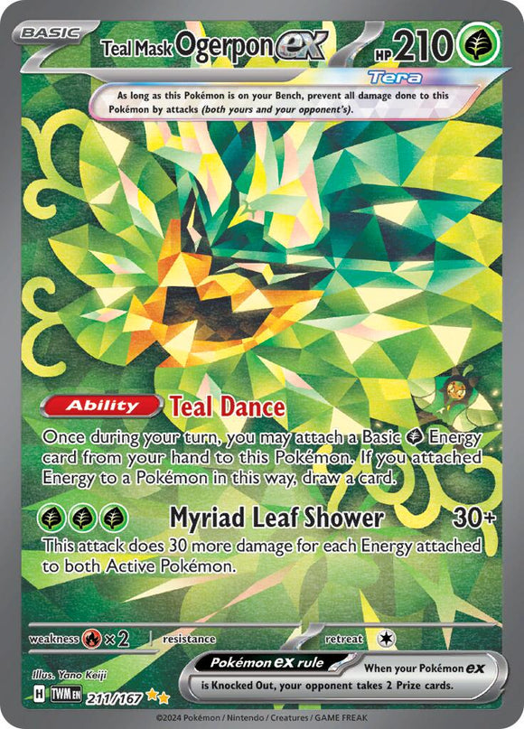 Máscara verde azulada Ogerpon ex (211/167) [Scarlet &amp; Violet: Twilight Masquerade] 