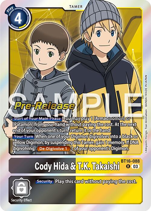 Cody Hida y TK Takaishi [BT16-088] [Promociones previas al lanzamiento de Beginning Observer] 