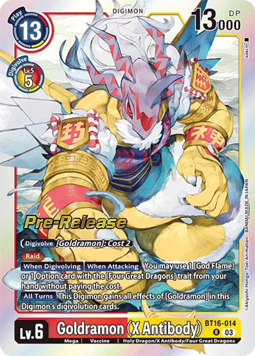 Goldramon (anticuerpo X) [BT16-014] [Promociones previas al lanzamiento de Beginning Observer] 