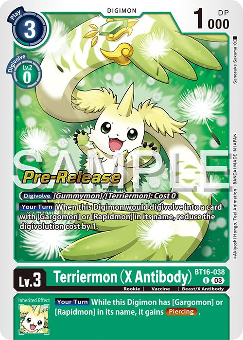 Terriermon (Anticuerpo X) [BT16-038] [Promociones previas al lanzamiento de Beginning Observer] 