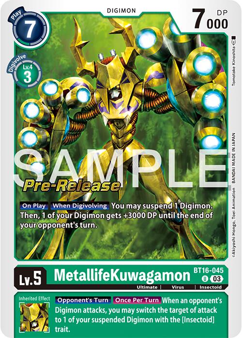 MetallifeKuwagamon [BT16-045] [Promociones previas al lanzamiento de Beginning Observer] 