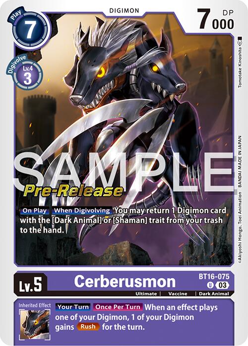Cerberusmon [BT16-075] [Promociones previas al lanzamiento de Beginning Observer] 