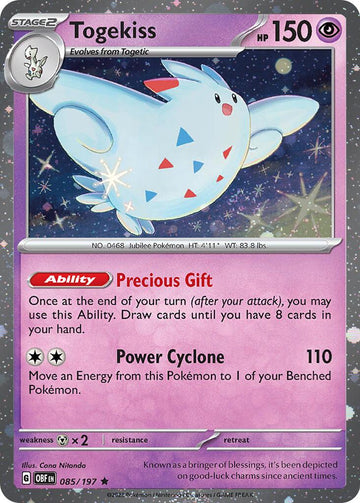 Togekiss (085/197) (Holo cosmos) [Scarlet &amp; Violet: Llamas de obsidiana] 