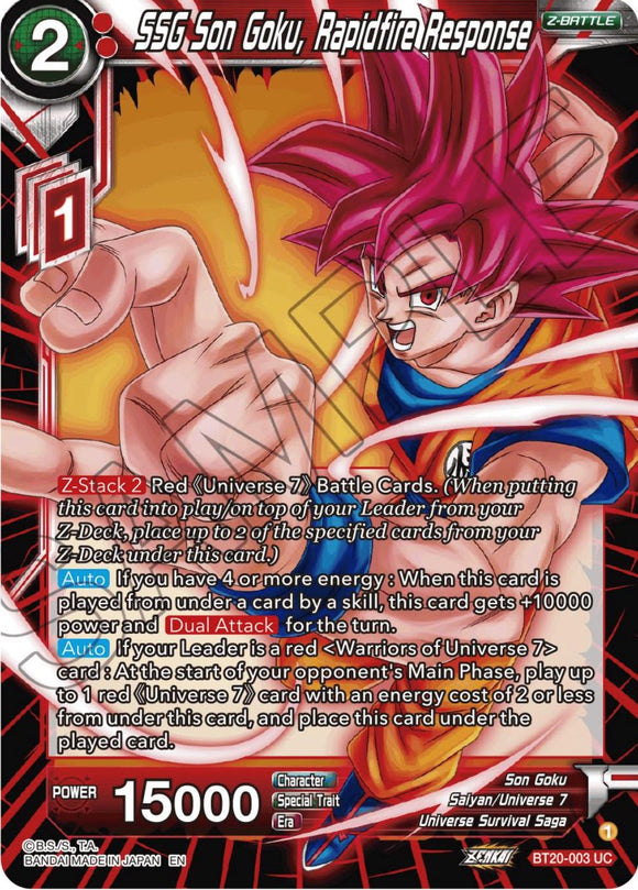 SSG Son Goku, Respuesta de Fuego Rápido (BT20-003) [Poder Absorbido] 
