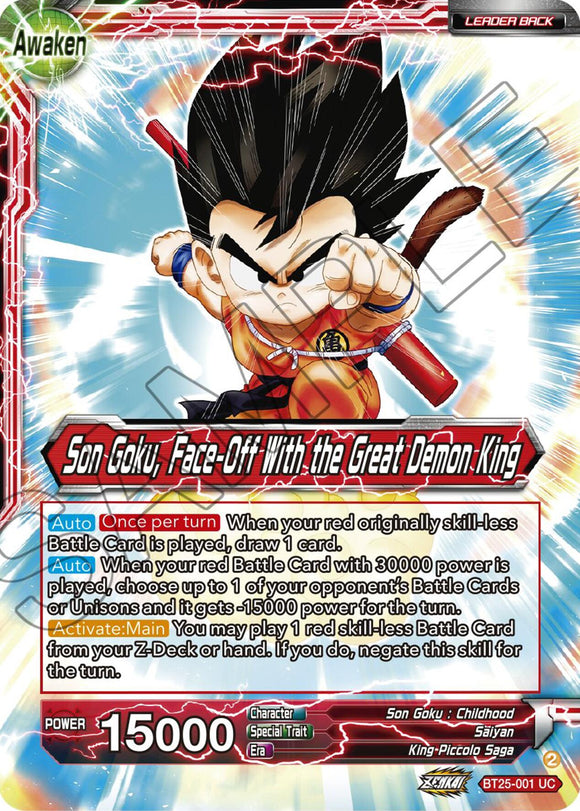 Son Goku // Son Goku, Enfrentamiento con el Gran Rey Demonio (BT25-001) [Leyenda de las Dragon Balls] 