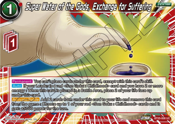 Súper Agua de los Dioses, Intercambio por Sufrimiento (BT25-008) [Leyenda de las Esferas del Dragón] 
