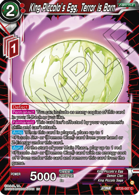 El huevo del rey Piccolo, nace el terror (BT25-007) [La leyenda de las esferas del dragón] 