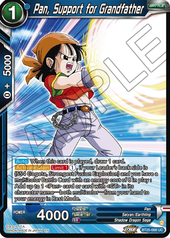 Pan, apoyo al abuelo (BT25-068 UC) [Leyenda de las Dragon Balls] 