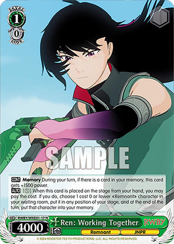 Ren: Working Together (RWBY/WXE01-17 N) [RWBY: Premium Booster]