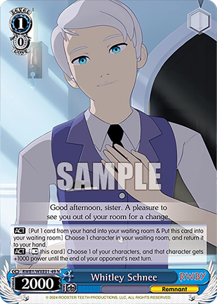 Whitley Schnee (RWBY/WXE01-49 N) [RWBY: Premium Booster]