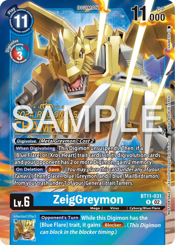 ZeigGreymon [BT11-031] (Campeón Regional 2024) [Fase Dimensional] 