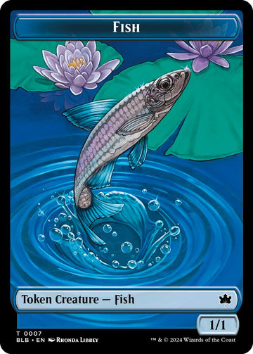 Bird (011) // Fish Double-Sided Token [Bloomburrow Commander Tokens] - 0