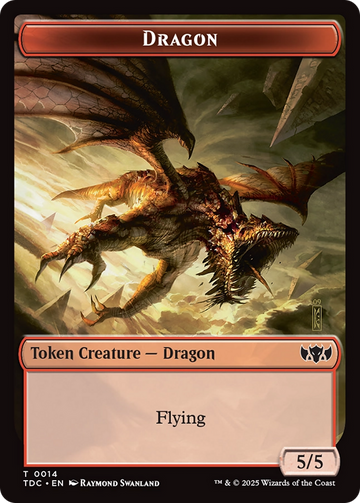 Copy // Dragon (0014) Double-Sided Token [Tarkir: Dragonstorm Commander Tokens] - 0