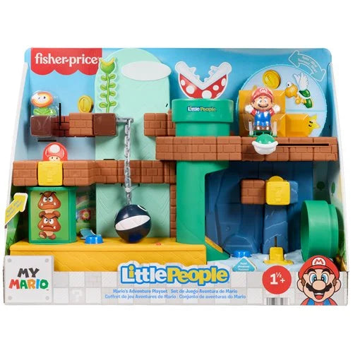 Fisher-Price Little People My Mario Adventure Playset, Musical Toddler Toy with 2 Figures