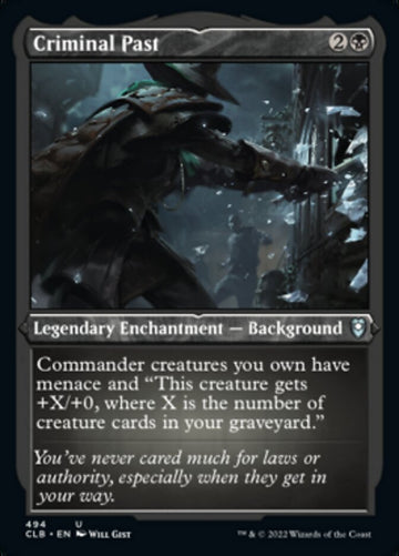Criminal Past (Foil Etched) [Commander Legends: Battle for Baldur's Gate]