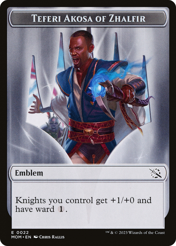 Tesoro (21) // Ficha de doble cara con el emblema de Teferi Akosa de Zhalfir [Fichas de Marcha de las Máquinas] 