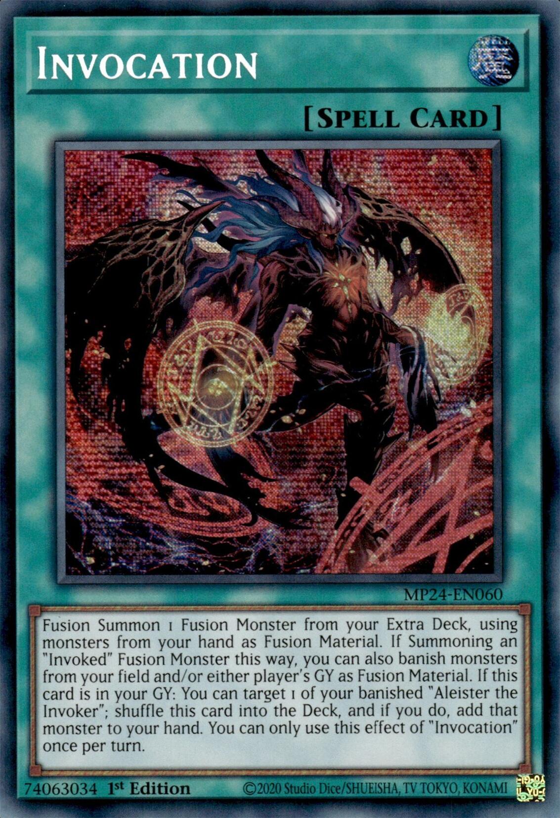 invoked cards yugioh Invocation (Alternate Art) [MP24-EN060] Prismatic Secret Rare Pyroar Art Rare 130 MEGA Dream ex Wood Species:Cherry Oh trading and collectible