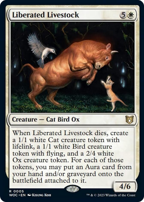 Ganado liberado [Comandante de las Tierras Salvajes de Eldraine] 
