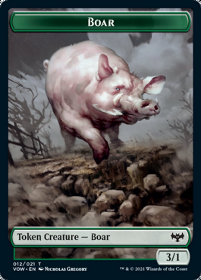 Zombie (008) // Boar Double-Sided Token [Innistrad: Crimson Vow Tokens] - 0