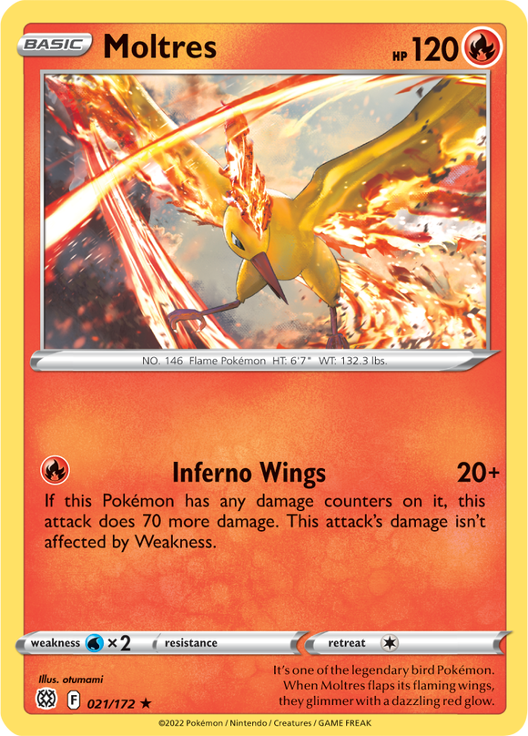Moltres (021/172) (Exclusivo de la baraja temática) [Sword &amp; Shield: Brilliant Stars] 