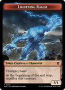 Gold // Lightning Rager Double-Sided Token [Murders at Karlov Manor Commander Tokens]-2