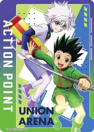 Action Point Card (AP02) (Killua Zoldyck/Gon Freecss) (UE02BT/HTR-1-AP02) - UE02BT HUNTER X HUNTER Foil