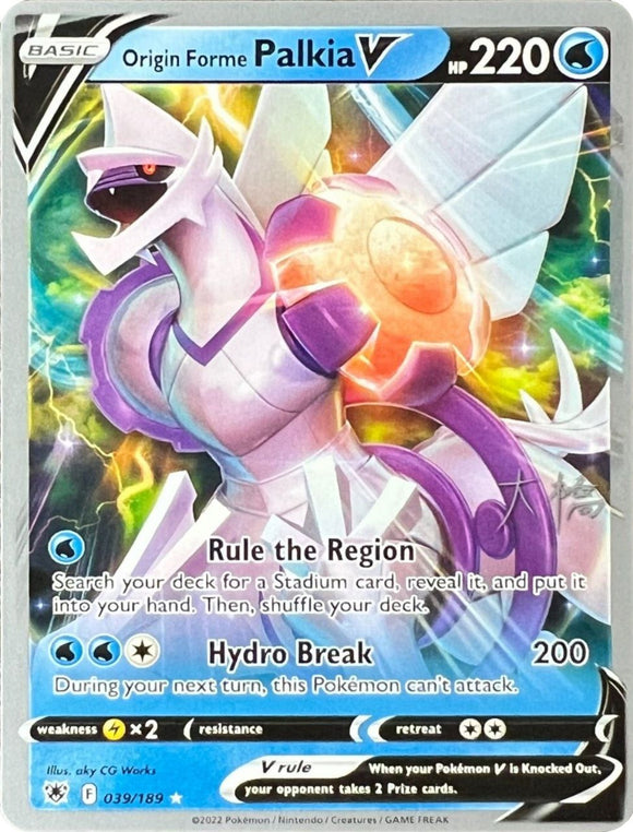 Forma original Palkia V (039/189) (Ice Rider Palkia - Rikuto Ohashi) [Campeonato Mundial 2022] 