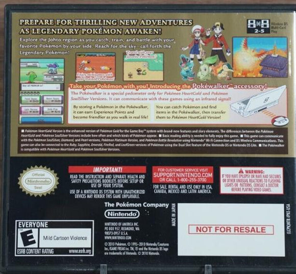 Pokemon HeartGold Version [Not For Resale] - Nintendo DS