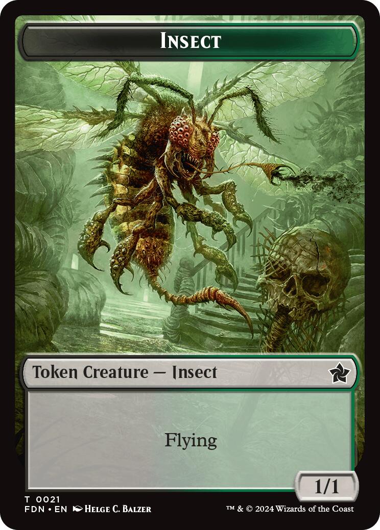 Zombie // Insect Doubled-Sided Token [Foundations Tokens] - 0