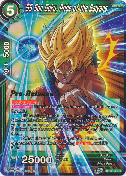 SS Son Goku, orgullo de los Saiyans (BT10-065) [Promociones de prelanzamiento de Rise of the Unison Warrior] 