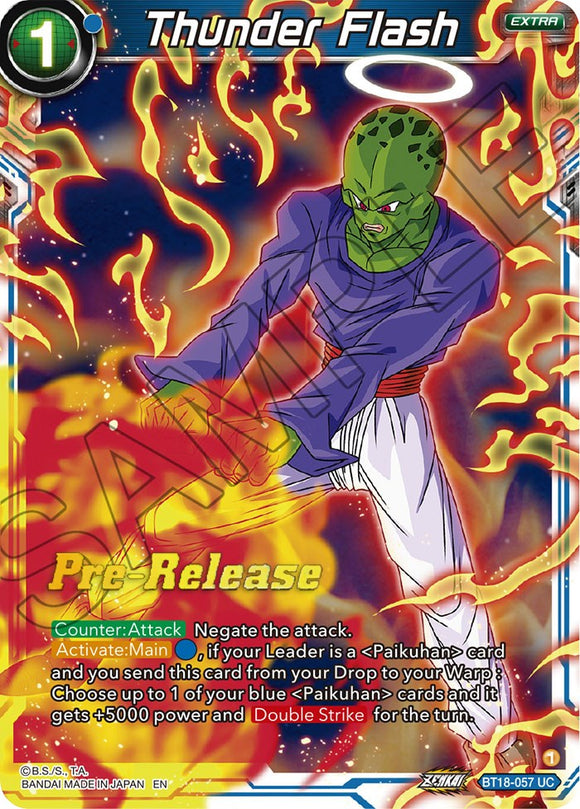 Thunder Flash (BT18-057) [Promociones de prelanzamiento de Dawn of the Z-Legends] 