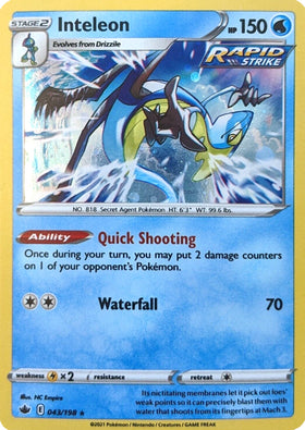 Inteleon (043/198) (Holo cosmos) [Espada y escudo: Reinado escalofriante] 