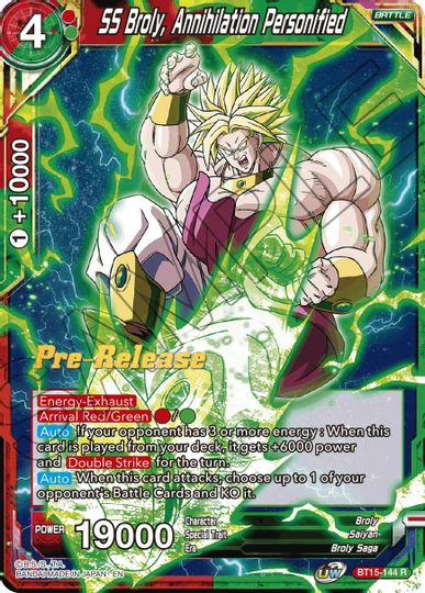 SS Broly, la aniquilación personificada (BT15-144) [Promociones previas al lanzamiento de Saiyan Showdown] 