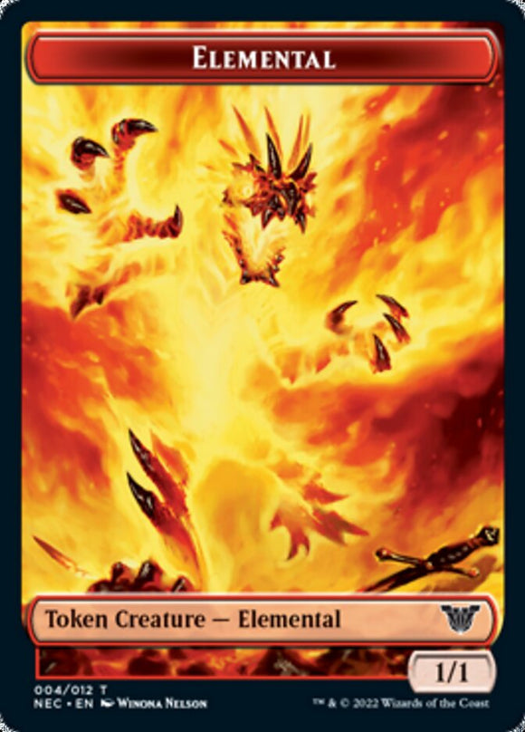 Elemental // Espíritu (009) Ficha de doble cara [Kamigawa: Fichas de comandante de Neon Dynasty] 