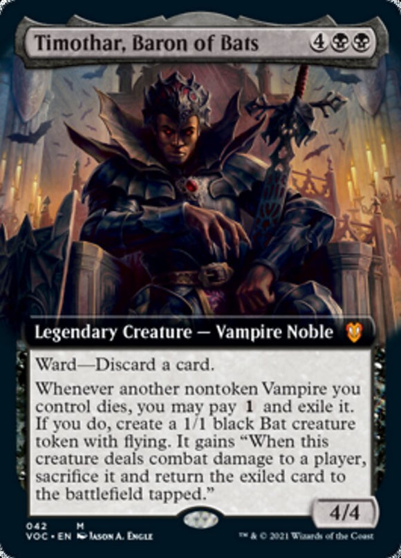 Timothar, barón de los murciélagos (ilustración ampliada) [Innistrad: Crimson Vow Commander] 