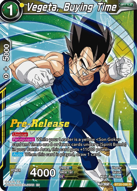 Vegeta, ganando tiempo (BT20-098) [Promociones de prelanzamiento de Power Absorbed] 
