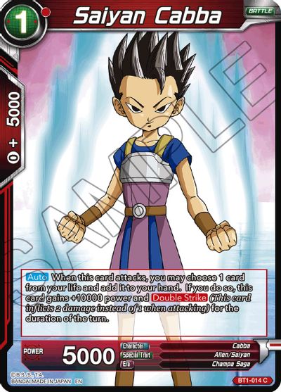 Saiyan Cabba (reimpresión) (BT1-014) [Refuerzo de evolución de batalla] 