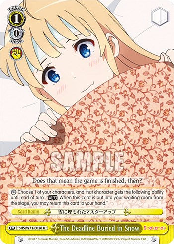 La fecha límite enterrada en la nieve [Saekano Cómo criar a una novia aburrida. plano] 
