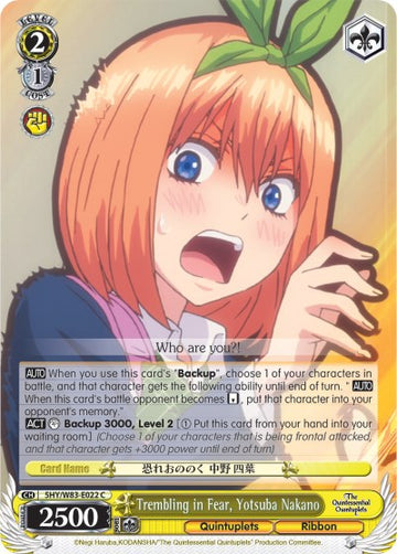 Temblando de miedo, Yotsuba Nakano (5HY/W83-E022 C) [Las quintillizas por excelencia] 