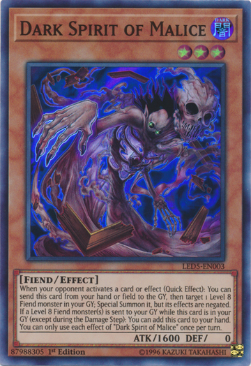 Espíritu oscuro de la malicia [LED5-EN003] Súper raro 