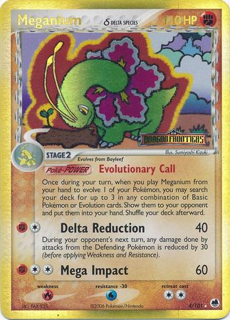 Meganium (4/101) (Especie Delta) (Estampado) [EX: Dragon Frontiers] 