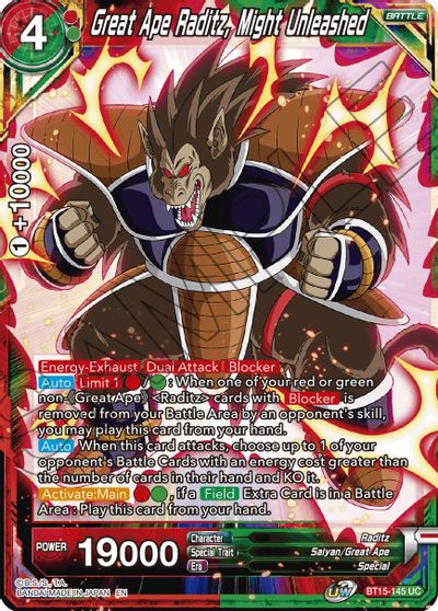 Gran simio Raditz, poder desatado (BT15-145) [Duelo de saiyanos] 