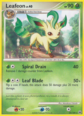 Leafeon (24/100) (Exclusivo de la baraja temática) [Diamante y Perla: Amanecer majestuoso] 