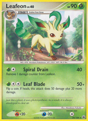 Leafeon (24/100) (Exclusivo de la baraja temática) [Diamante y Perla: Amanecer majestuoso] 