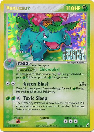 Venusaur (28/100) (Estampado) [EX: Guardianes de Cristal] 