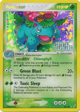 Venusaur (28/100) (Estampado) [EX: Guardianes de Cristal] 