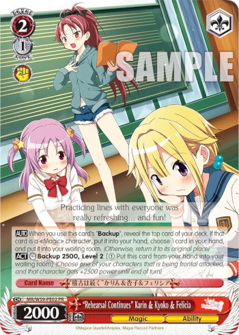 "El ensayo continúa" Karin &amp; Kyoko &amp; Felicia (MR/W59-PE02 PR) (Promoción) [Magia Record: Puella Magi Madoka Magica [Historia paralela] (Móvil)] 