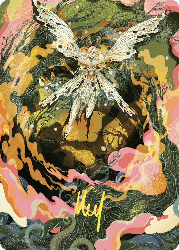Tarjeta de arte de Auramancy mayor (firma estampada en dorado) [Serie de arte Wilds of Eldraine] 
