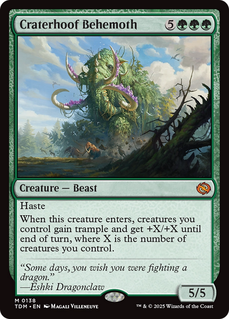 Magic the Gathering Tarkir: Dragonstorm Mythic Rare Craterhoof Behemoth #138 (Pre-Order ships April 11th) Magic the Gathering Tarkir: Dragonstorm Mythic Rare Craterhoof Behemoth #138 (Pre-Order ships April 11th)