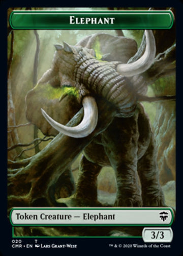 Beast (19) // Elephant Double-Sided Token [Commander Legends Tokens] - 0